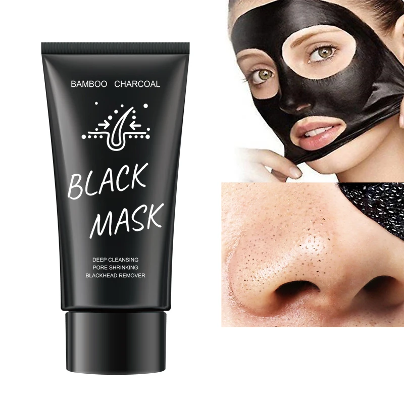 Private Label Vegan Skincare Face And Nose Deep Cleansing Peel Off Charcoal Black Mask For Blackhead Remover Mask