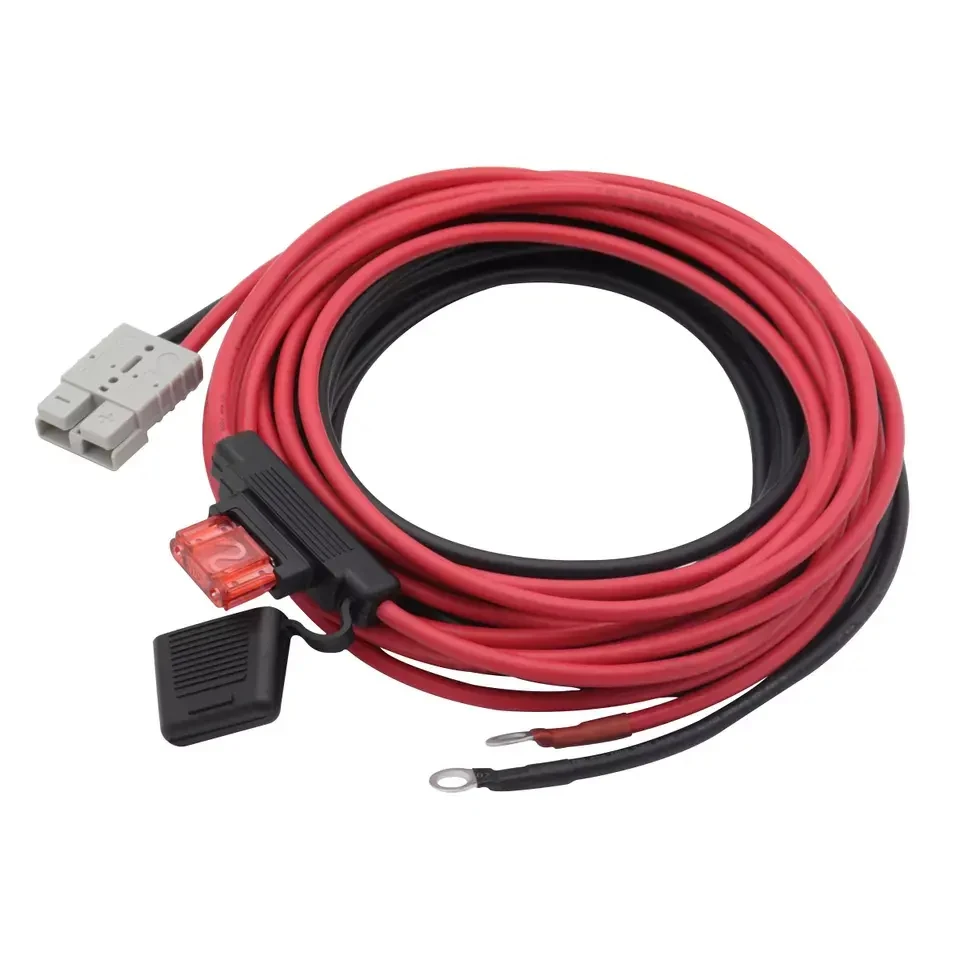 Dual Battery Wiring Kit 6m 8AWG Cable 50A Quick Connect Hight Current Gray Anderson Power Connector Plug with MAXI Fuse Holder