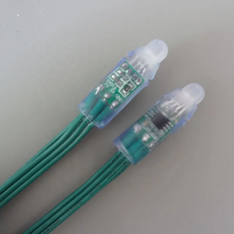  WS2811 12 мм пуля Смарт цветная (RGB) светодиодных пикселей узлов DC5V адресуемых цифровой полного цвета из водонепроницаемого материала; IP68 цвет провода могут быть