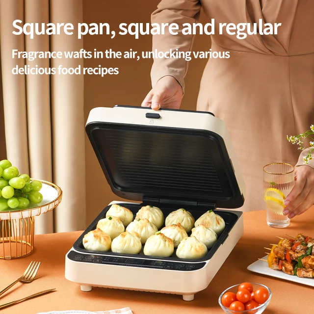 High quality product Grilling Press Plates Mini Pancake Maker Cool Touch Handle shapes non stick electric grill