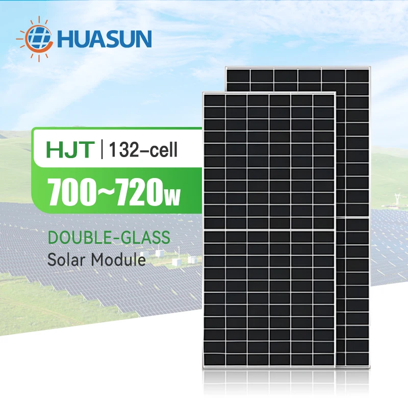 Monocrystalline Silicon 700w 710W 720w HUASUN High Efficiency Solar Panels PV Module N-Type GlassPERC Topcon Half Cell High