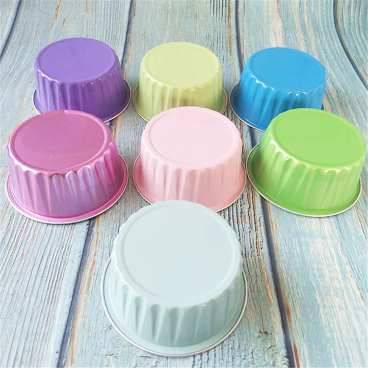 125ML Round mini Disposable Aluminum foil food container for Muffin Cup cake Baking Utility Ramekin Cup