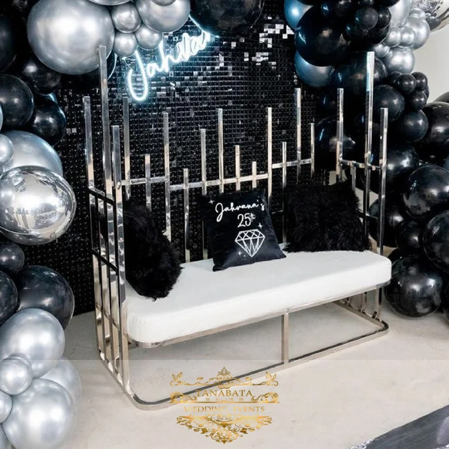 Клетка для птиц, Золотая свадебная мебель из нержавеющей стали, королевские стулья