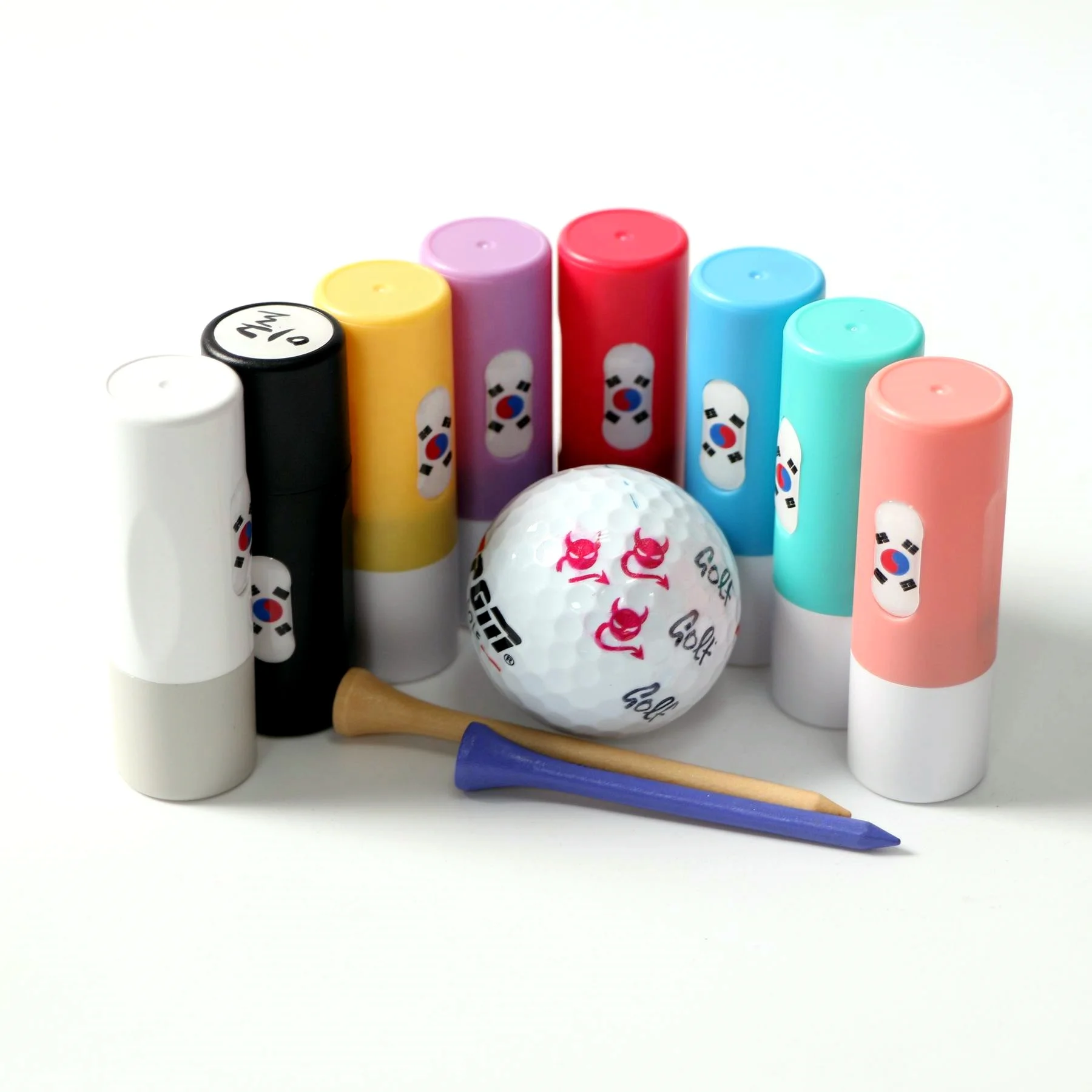Настраиваемый разноцветный пластиковый чехол для мяча для гольфа, штамп, круглый диаметр 11 мм