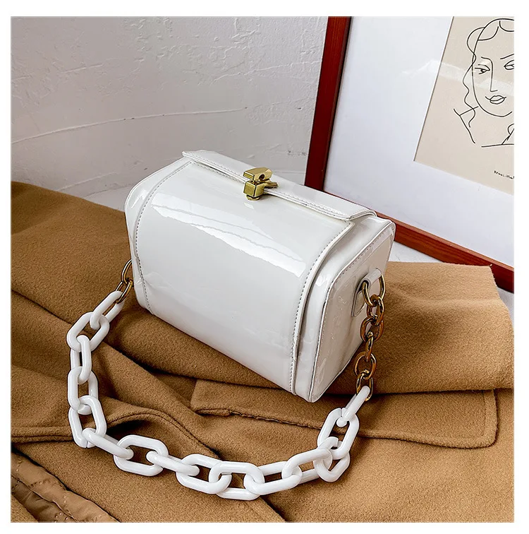 
Latest Design 2021 Trendy Chain Pure color Box Handbags Ladies Purse Designer bag Women 