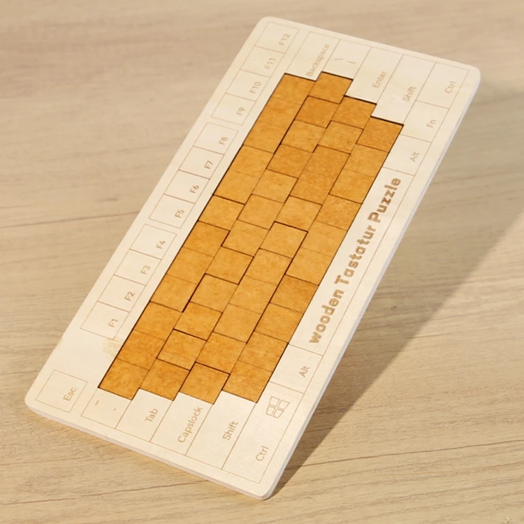 New design preschool toddlers Brain Teasers Toy wooden keyboard Russian blocks puzzle