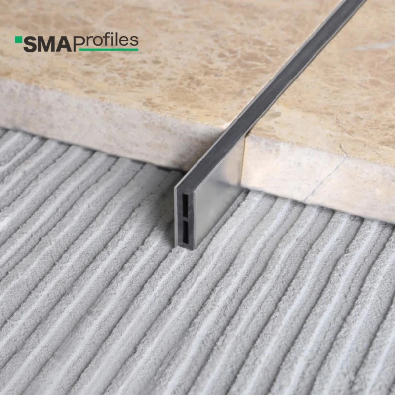 SMAProfiles Free Sample Ceramic stainless steel profile tile movement joint strips with EPDM rubber