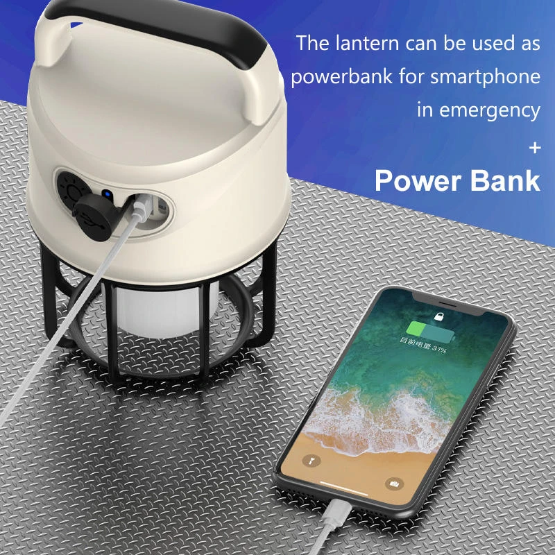 Waterproof Outdoor Type-C Rechargeable Emergency Power Bank Torch Light Handheld Camping Lantern LED Camping Light