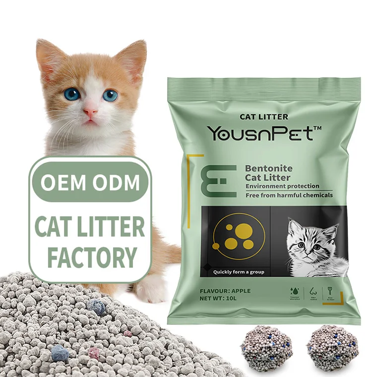 High Quality Wholesale Bulk Cat Litter Dust-Free Lock Strong 100% Natural Lavender Deodorization Clumping Bentonite Cat Litter