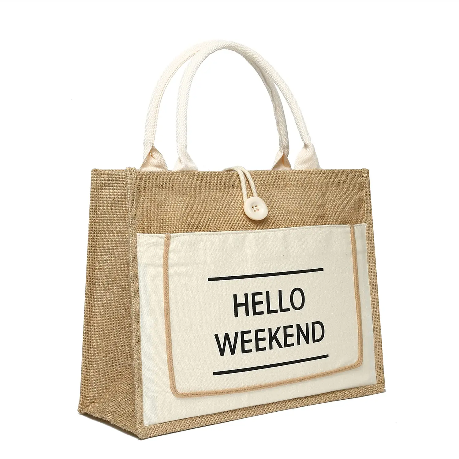 Eazybag Eco Friendly Customized Logo Top Quality Eco Grocery Reusable Big Capacity Women Shopping Tote Jute Bag