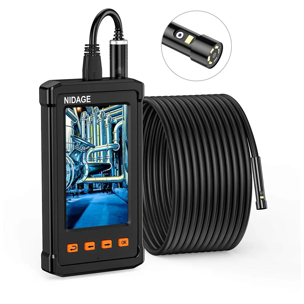 Professional Dual Lens Industrial Endoscope Camera 8.2mm Dual Camera Borescope Inspection with 4.3 Inch Large LCD Screen PQ307