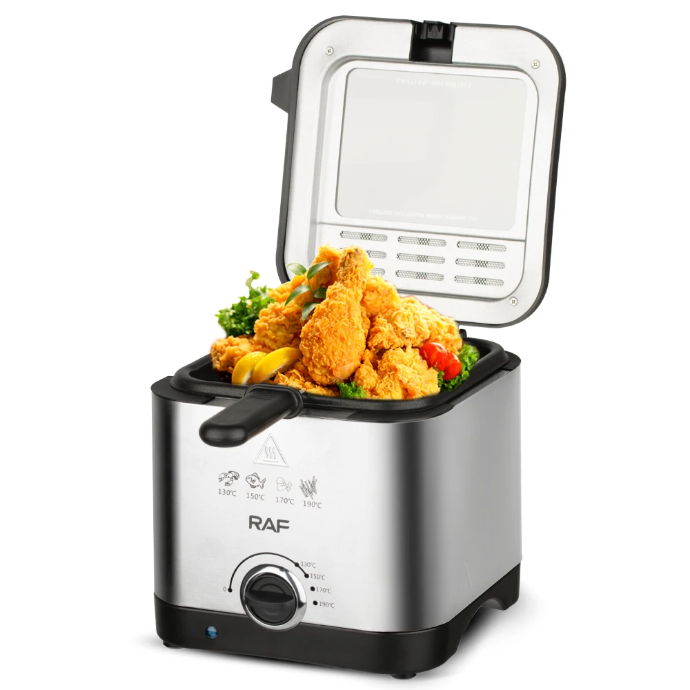 Kitchen Household 2.5L Electric Fryer Detachable Oil Container 1000W Stainless Steel Deep Fryer