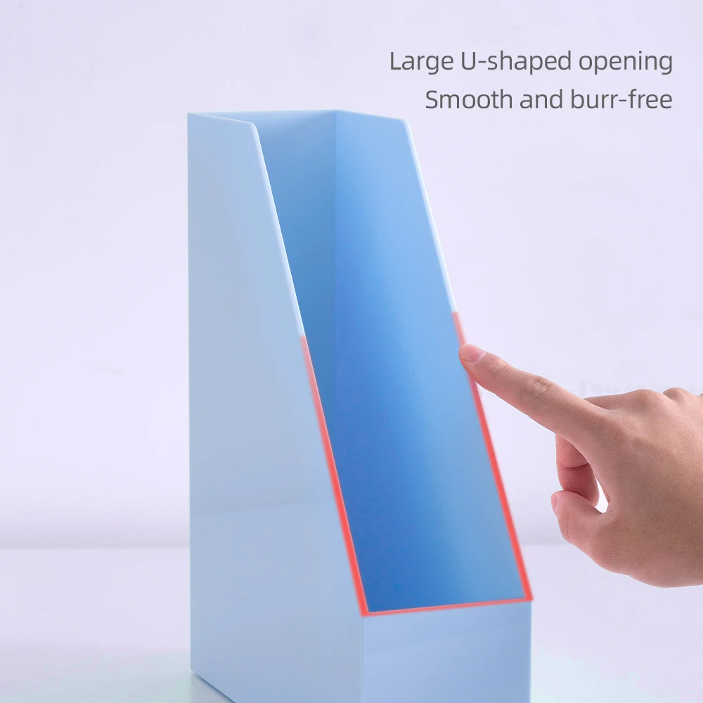 Customization Magazine Rack Plastic Desk Organizer File Folder Storage Organizer Bin with Handle