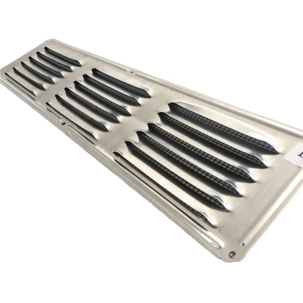 OEM ODM custom Aluminum Louvre Rectangular Air vent grill vent, Silver louvered ventilation cover