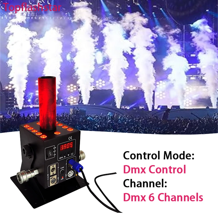 DMX CO2 Jet Machine With 12PCS RGB 3in1 Leds Spray Smoke Machine For Night Club Stage Performance