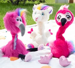 Hot selling alpaca flamingo ostrich plush toy cactus will sing and record stuffed toy home decor