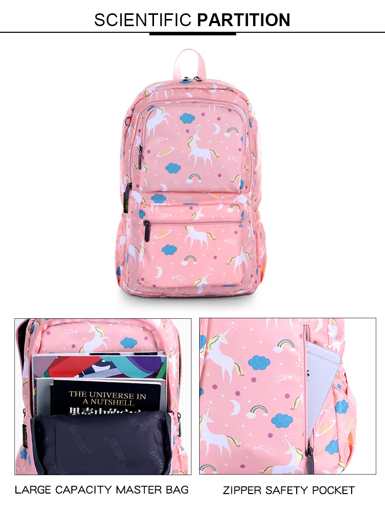 Newest printed polyester fanny kids backpack cartoon children backpacks custom printed school bags