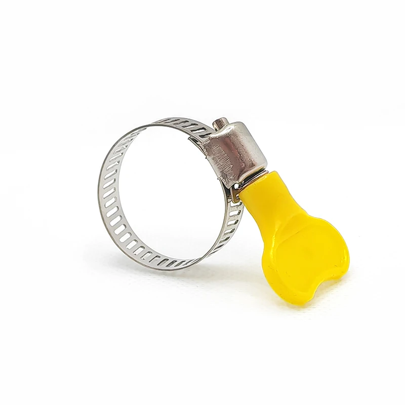 Factory custom sizes adjustable  8 mm turn key American type plastic butterfly hose clamp
