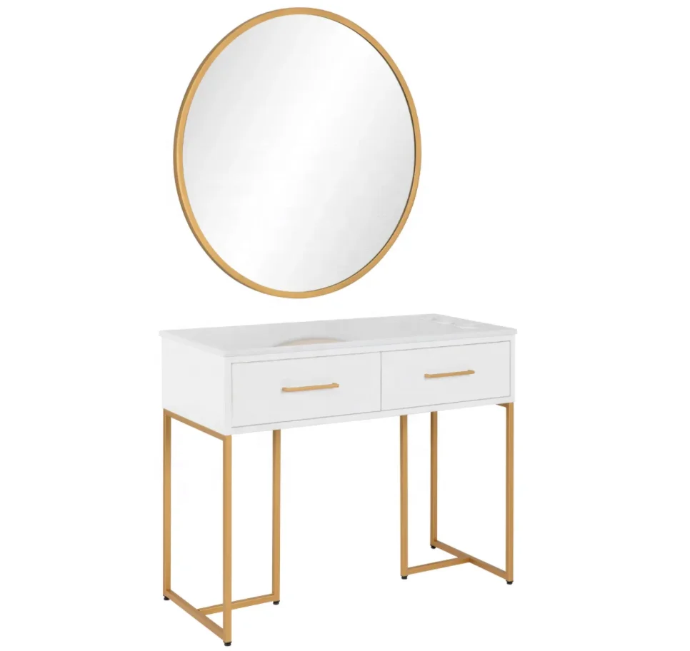 Wood mirror station make up station for salon furniture Salon mirror with storage  Barber mirror with cabinets