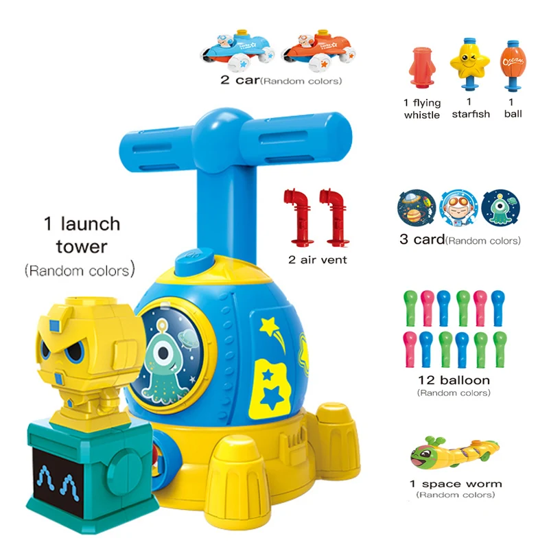 Newest Design spaceship Air Power Balloon Car Toy with Update Package Educational Toy space ship