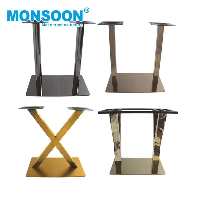 furniture table metal legs gold side trestle legs foldable metal unique coffee dining table base metal table legs