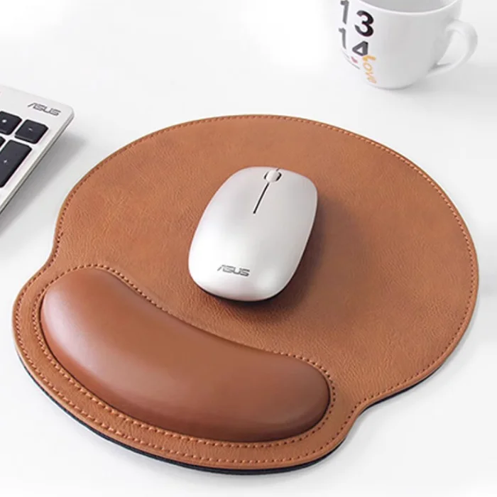 Ergonomic Memory Foam Mouse Pad with Wrist Rest Pain Relief Gaming Computer Mousepad Office & Home Laptop Keyboard Pads Leather