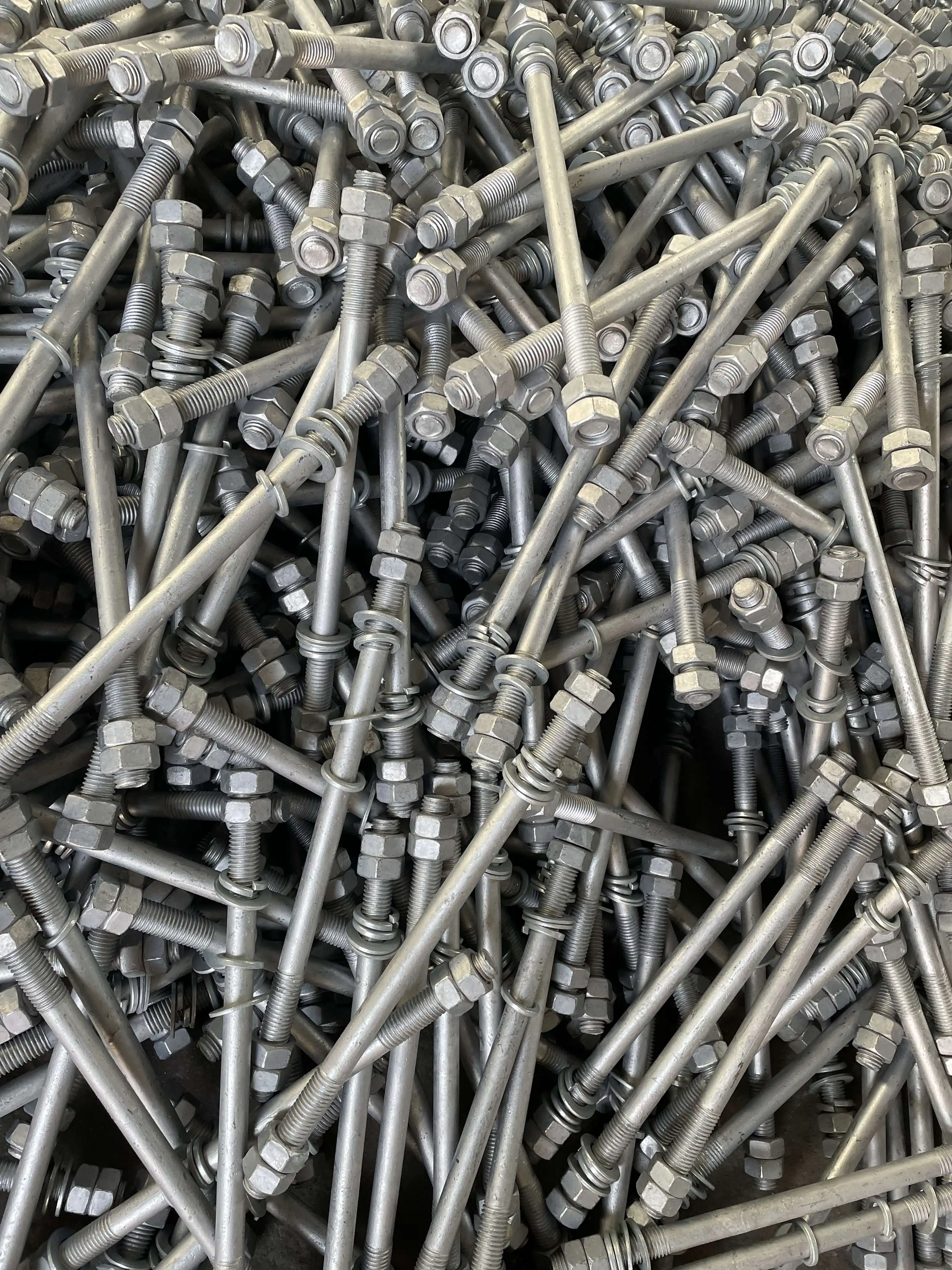 Fastener High Strength Hot Dip Galvanized Stud Bolts With Full Threaded Rods And Nuts