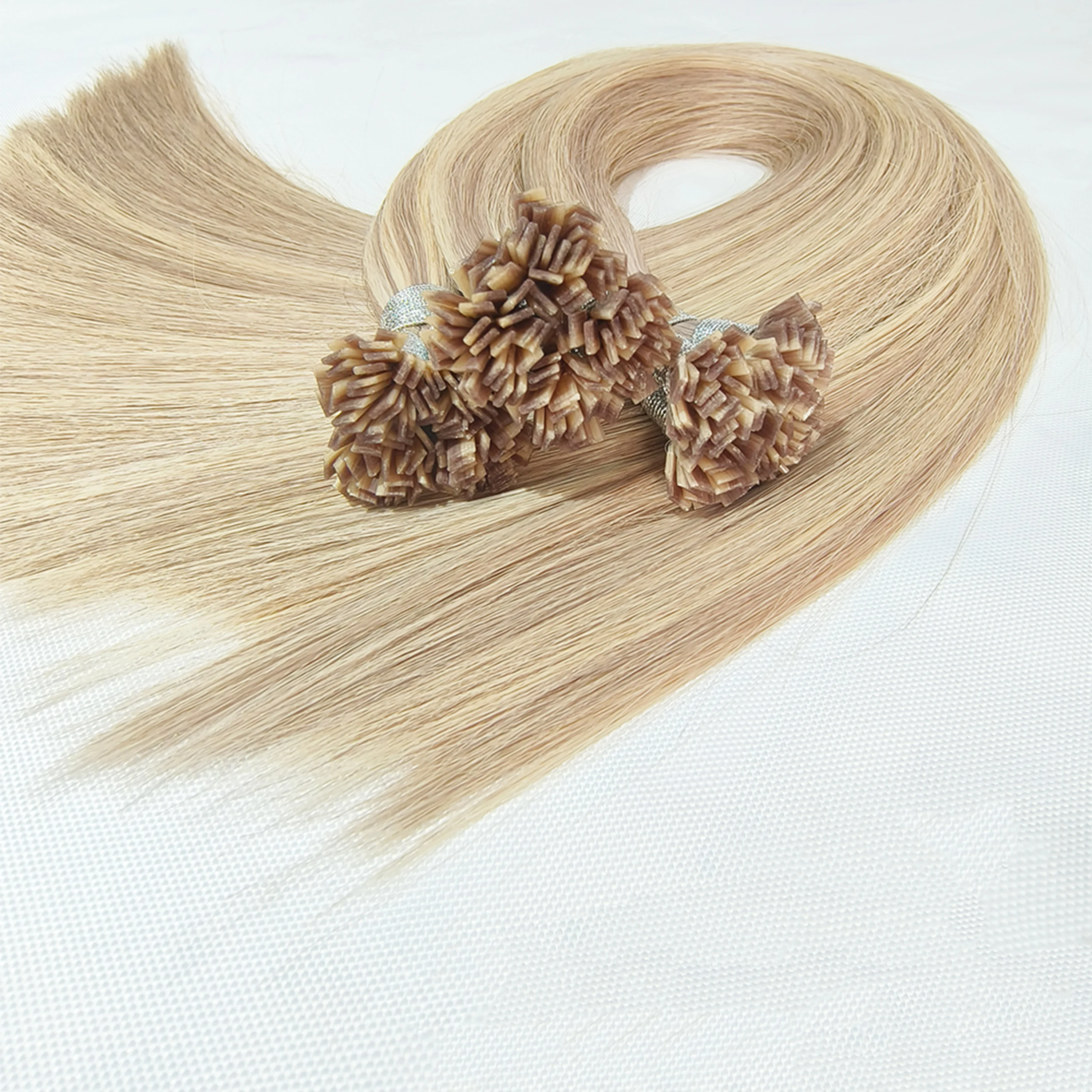 Russian Double Drawn 100% Remy Keratin Hair Extensions Mini Flat Tip Blonde Mini Flat Tip Human Hair Extension