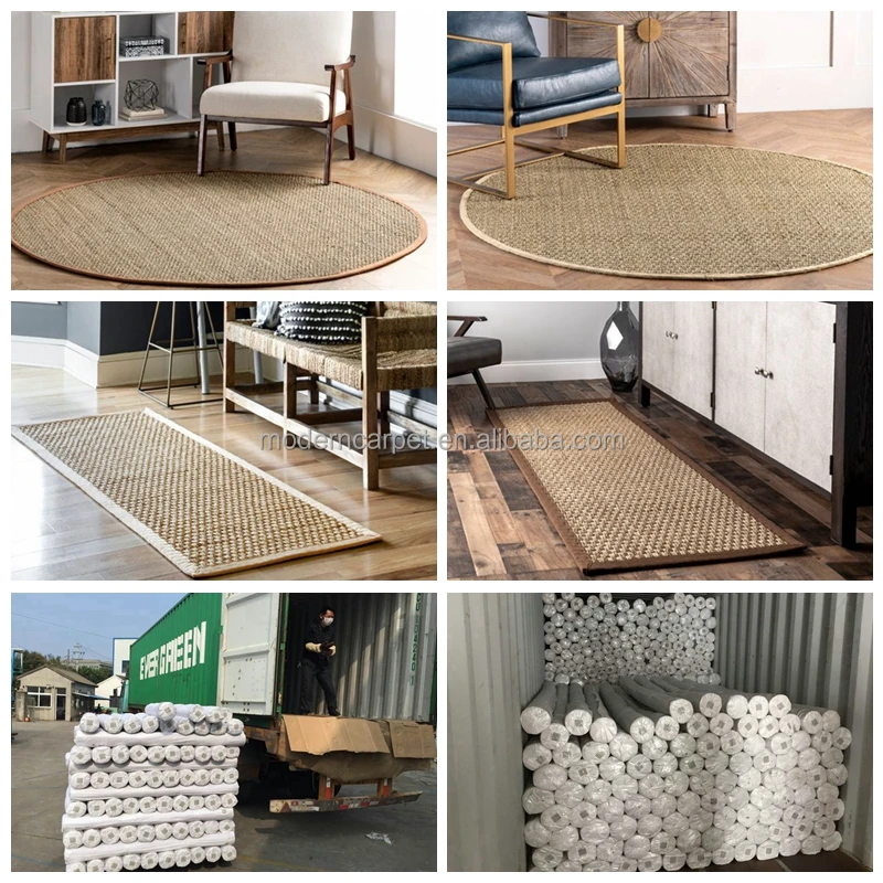 eco friendly natural fiber woven seagrass carpet rug floor mat home hotel resort living room bed room rug