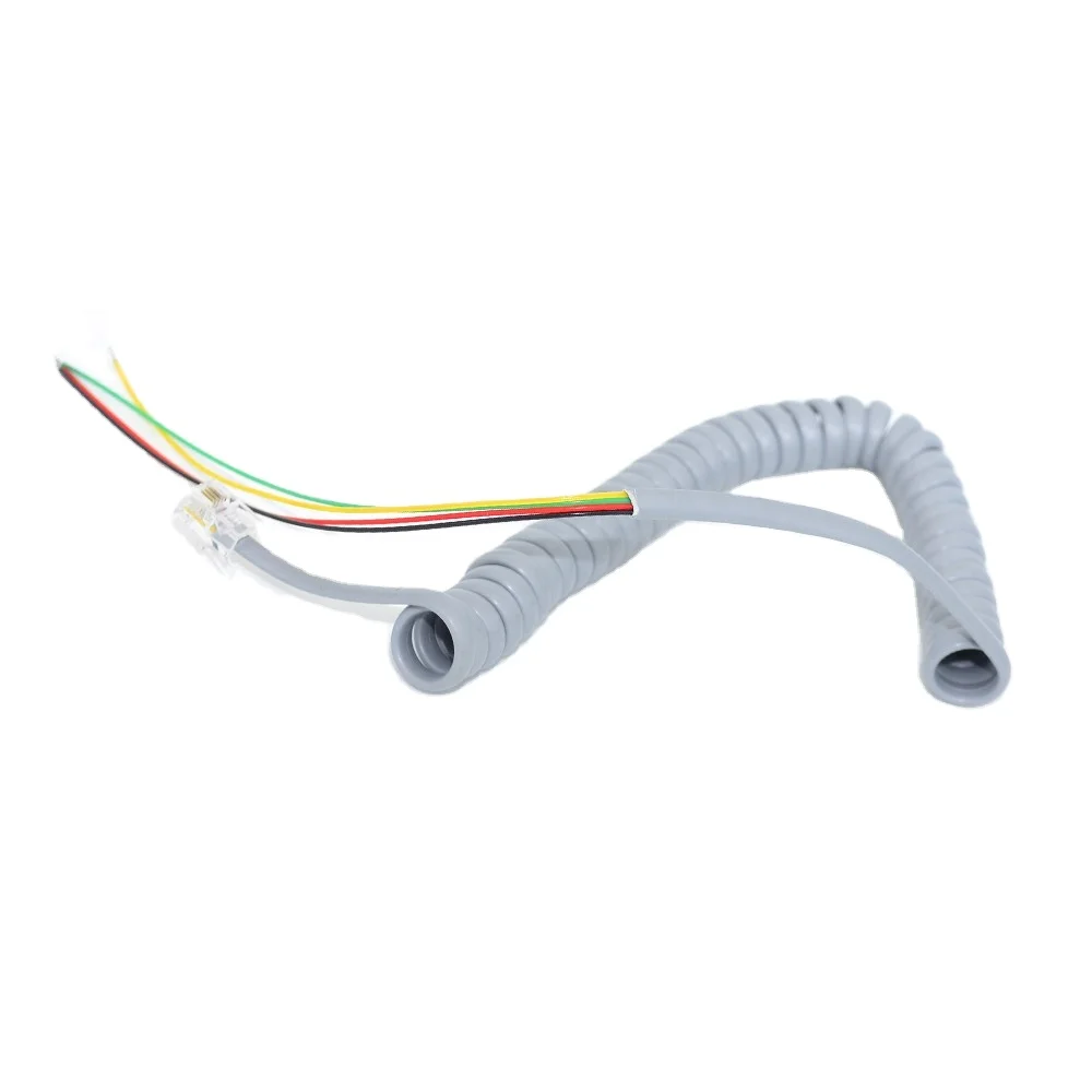  Hot selling 4 core pin RJ9 Spiral telephone