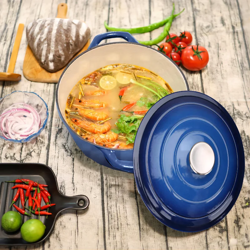 Manufactures Direct Sales Round Customized Cooking Pots Cast Iron Sets Cookware Casserole Dutch Oven Hot Pot