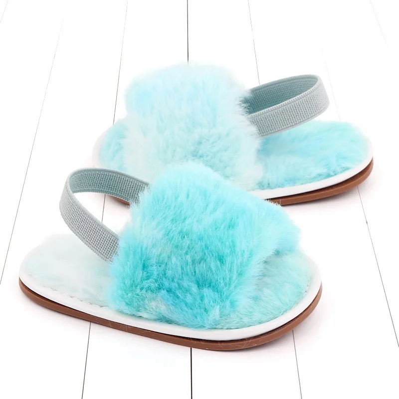 Factory Direct Sale Anti Skid Breathable Warm kids winter Furry girls slippers