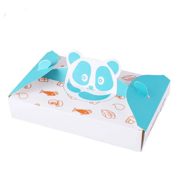 
Custom print take away paper food sushi packaging box with handle 