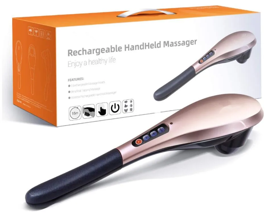 Back Pain Relief Muscle Tension Rechargeable Electric Handheld Neck Massager Hammer Massage Gun for Home Office
