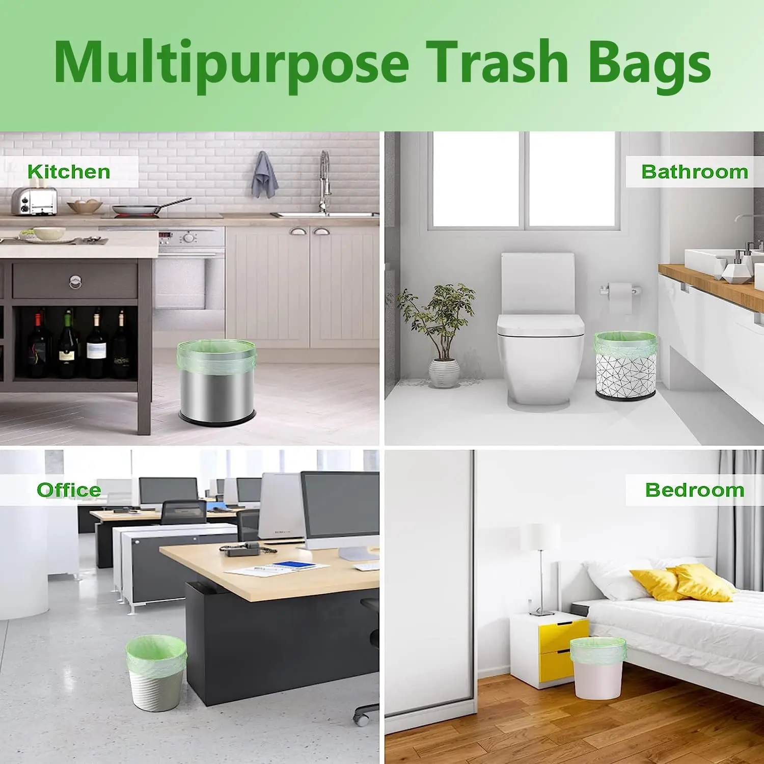 Eco Friendly 100% Biodegradable Cornstarch Trash Bags Compostable Flat Garbage Bags