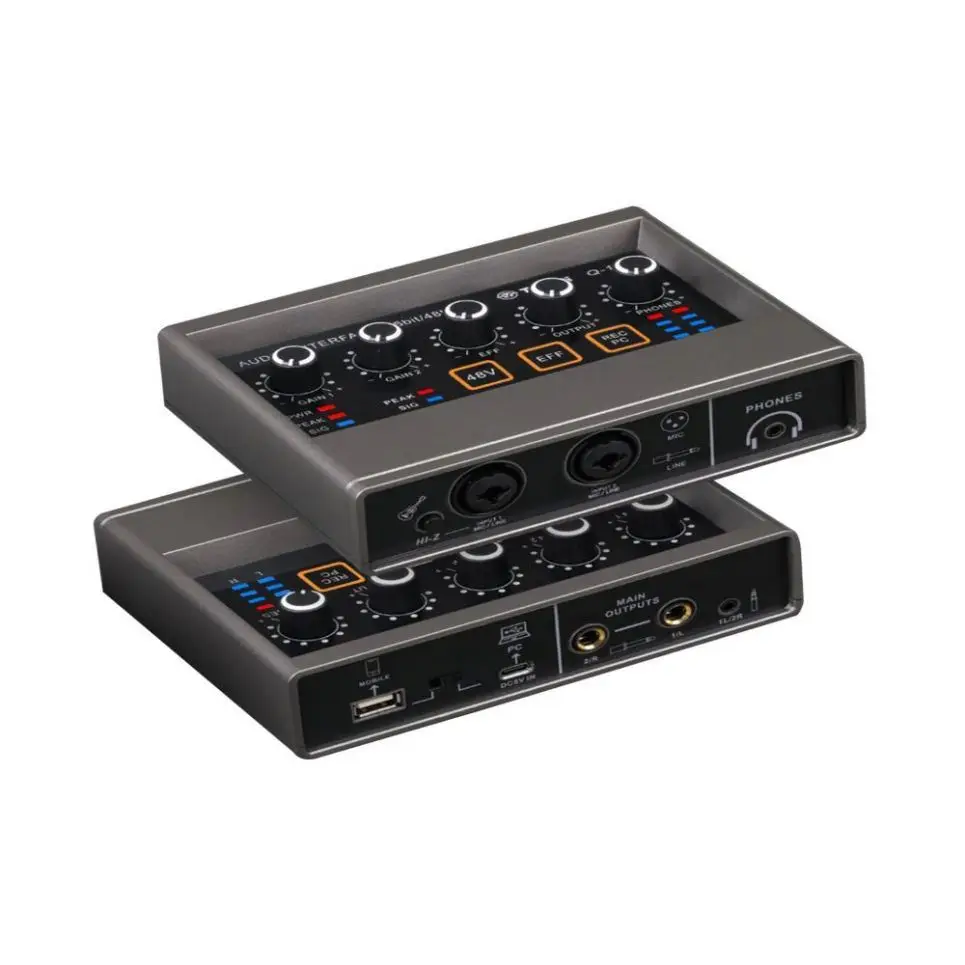 weston V300 Pro Noise Reduction Voice Changer Sound Board Live Streaming Sound Card For Podcast Singing On Cell Phone Computer