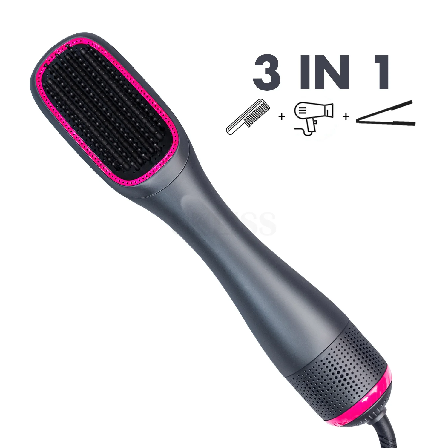 Professional Electric Hair Dryer Brush Hot Straightener Brush Fast Heating 1000W Hair Dryer Flat Iron