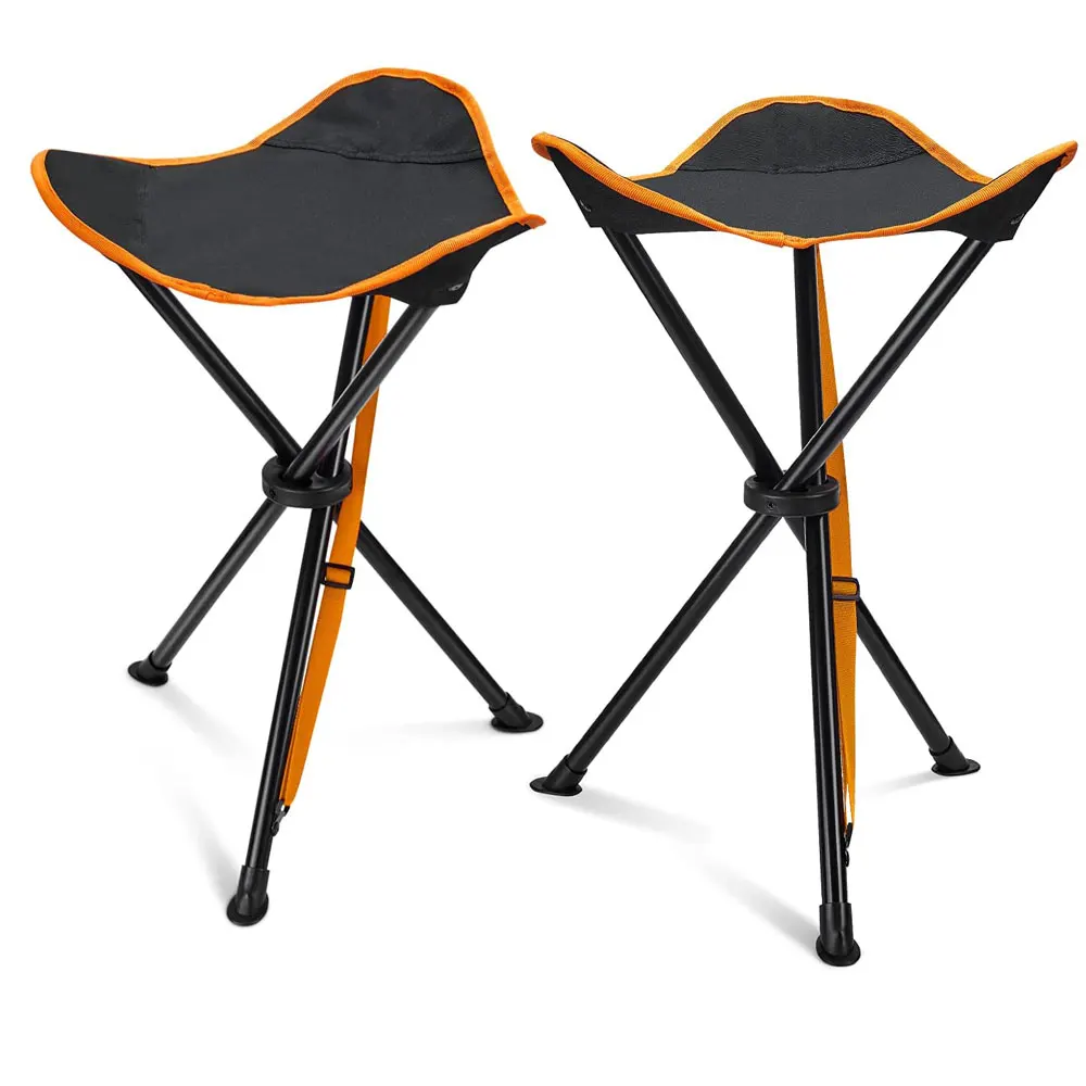 Adults Folding Camping Tripod Stools, Portable 3 Legs Tall Slacker Chair Tripod Seat for Outdoor Hiking Fishing Picnic Travel