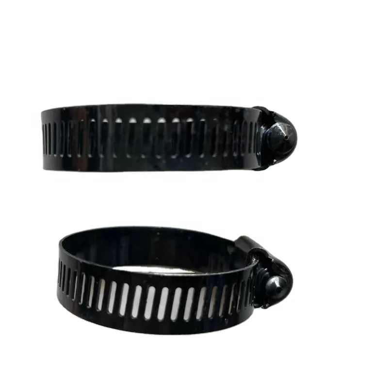 201/304/316 Stainless Steel American Type Hose Clamp Black Auto Part Clamp Fastener Worm Drive Perforated Pipe Hose Clips Clamps