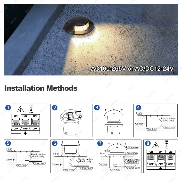 One Two Three Four Side Aluminum Underground Uplight Stainless Steel Mini Led Inground Light Led Buried Deck Light For Driveway