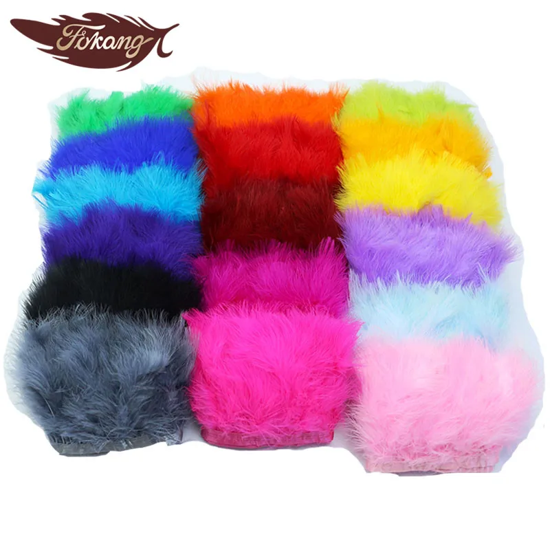 Оптовая продажа, 10-15 см, отделка перьев индейки Марабу для украшения ткани