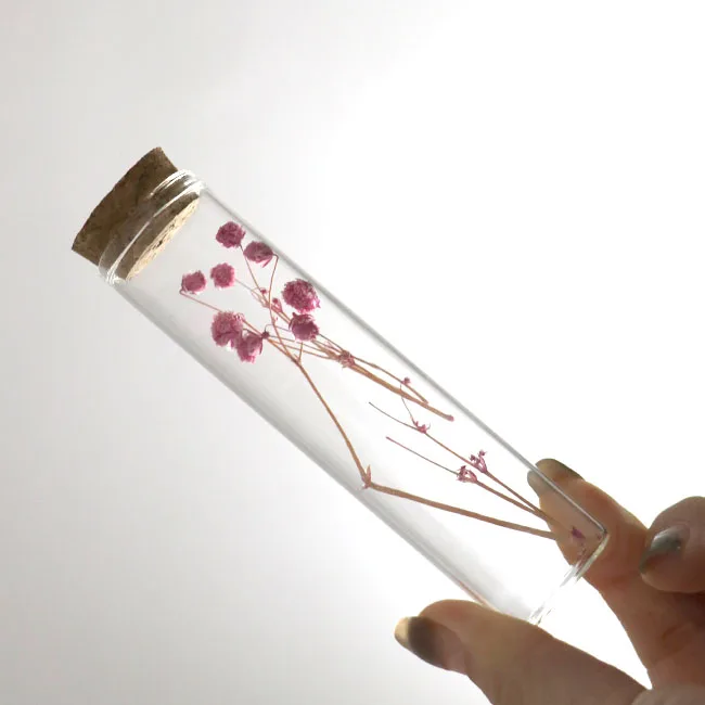 10ml 20ml 30ml 50ml Food grade flat bottom Small Mini straight glass tube Vials with Cork Stoppers