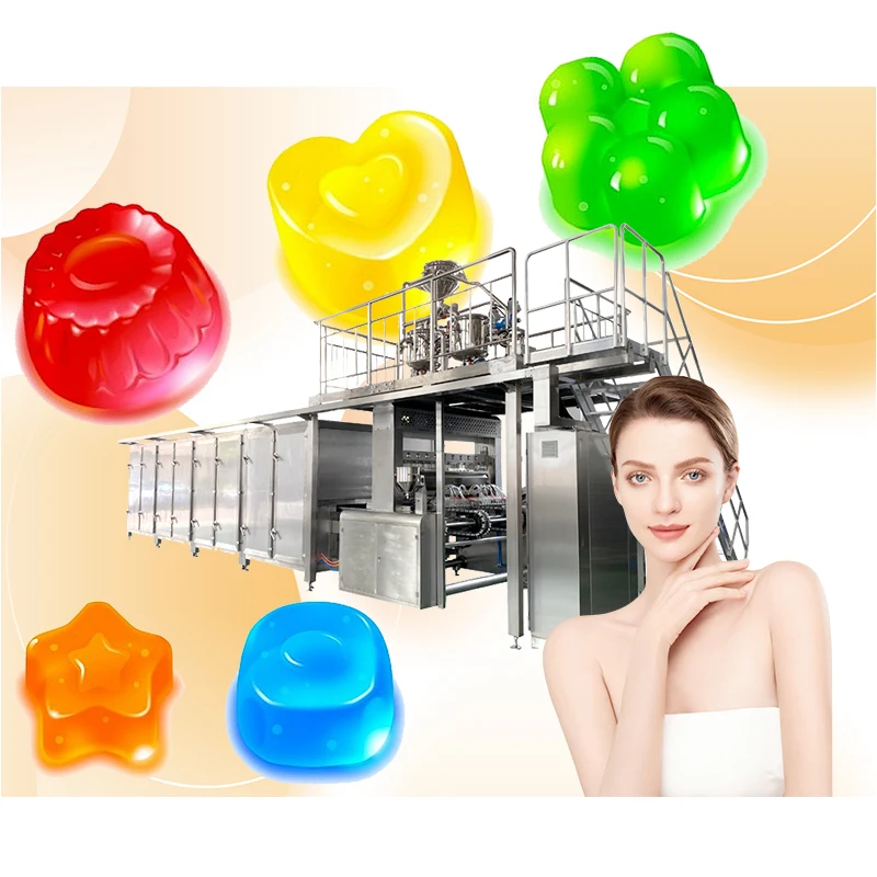 Hot Selling Automatic Jelly soft Gummy Candy Machine Equipment China factory colorful gummy soft pizza fruit candy machine