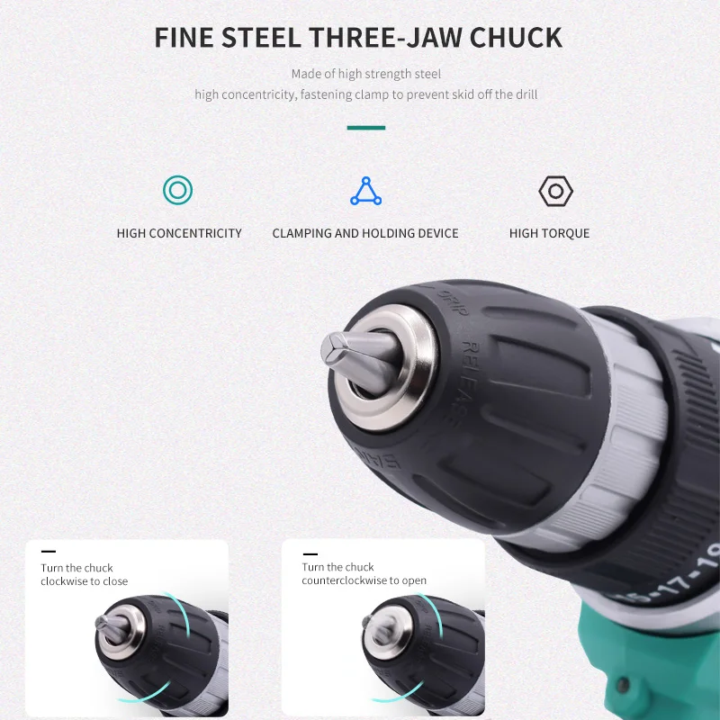 12V brushless cordless drill 10mm 25N. m torque, li-ion battery hand drill tool drill machine hand electric