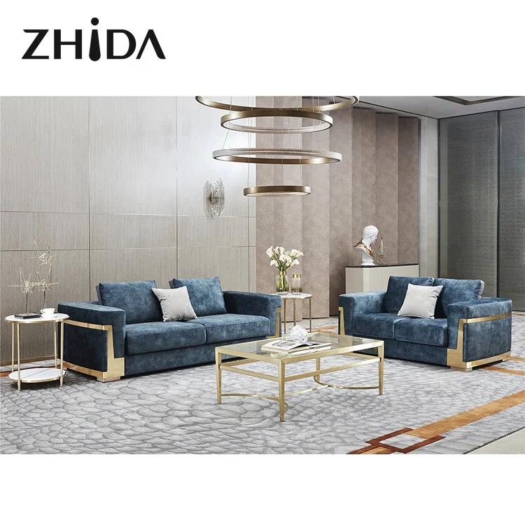 Foshan Furniture Zhida Luxury Gold Home Furnishings Sofa Set Furniture Living Room Italian Design Modern Suppliers In Foshan