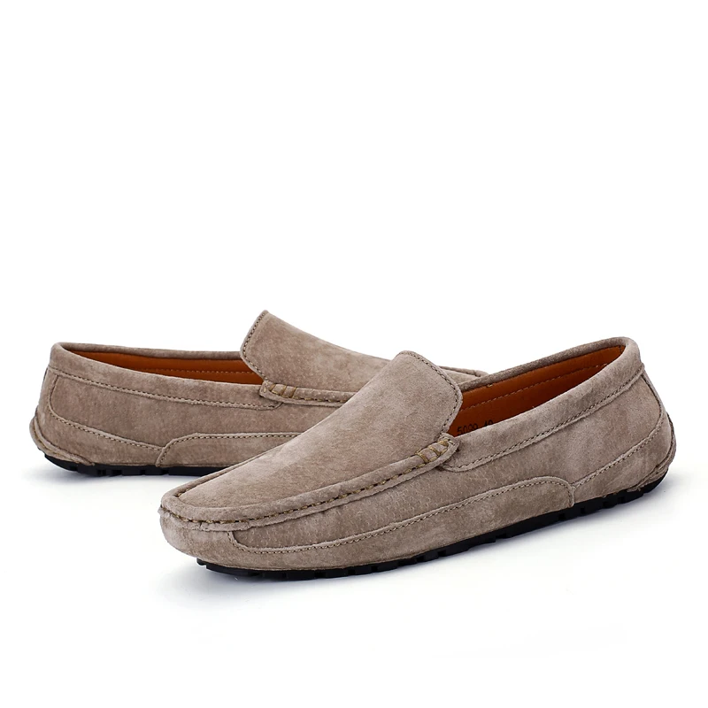 pig leather loafers mens size 38-47 flat leather driving shoes black boat shoes for man