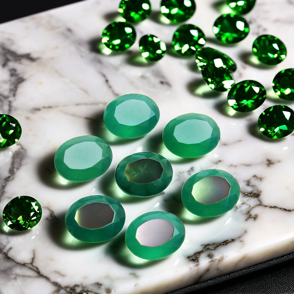 High Quality Emerald Green Star-Shaped Oval Mineral Gemstone Diamond and Crystal Heat Treated for Jewelry Low Price