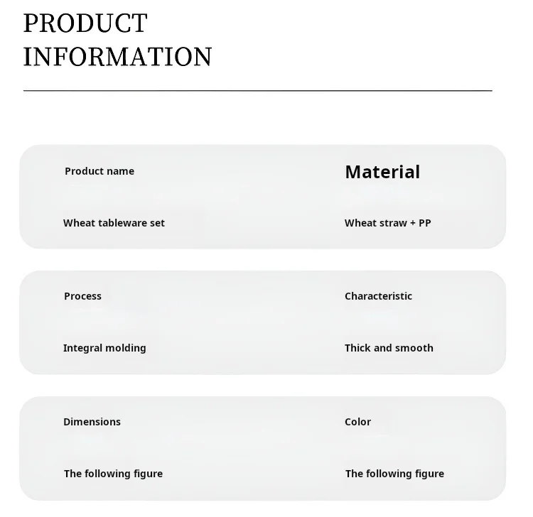 Pure Color Environmental protection Wheat Straw Cutlery Portable Five Piece Dormitory Fashion Dish Set for Student