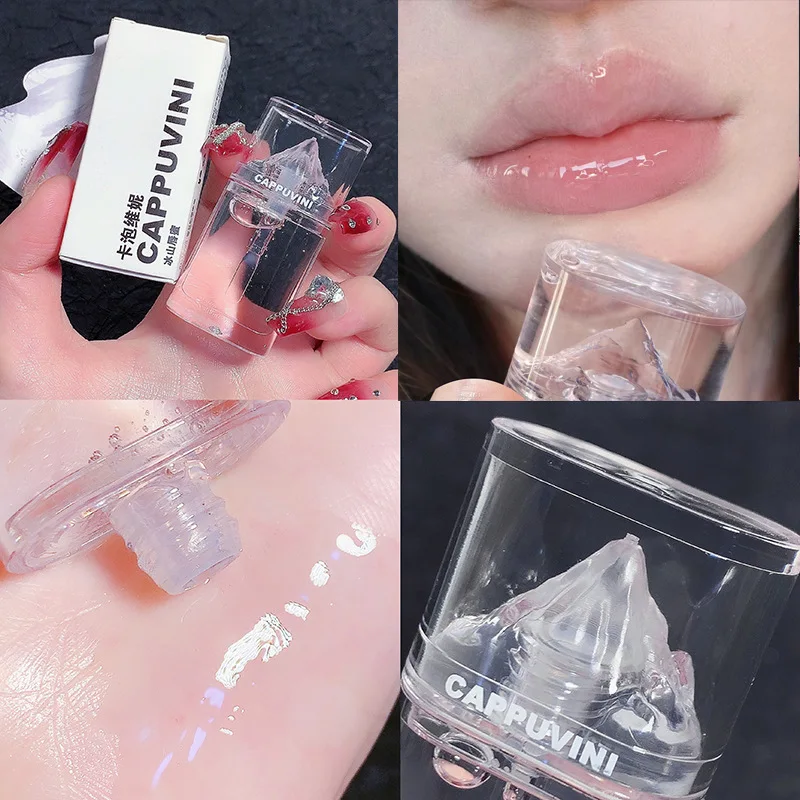Ice Mountain Lip Gloss Glaze Crystal Jelly Transparent Glass LipOil Moisturizing Waterproof Liquid Lips Cosmetics
