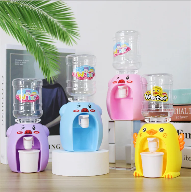 
Children mini fun water dispenser kids toy mini plastic cartoon animal pig frog duck drinking fountain dispenser toy 